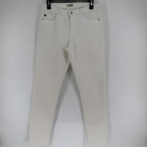 AG Adriano Goldschmied the Prima Mid-Rise Cigarette Leg Jeans Size 30R Off White